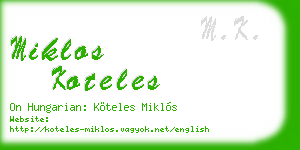 miklos koteles business card